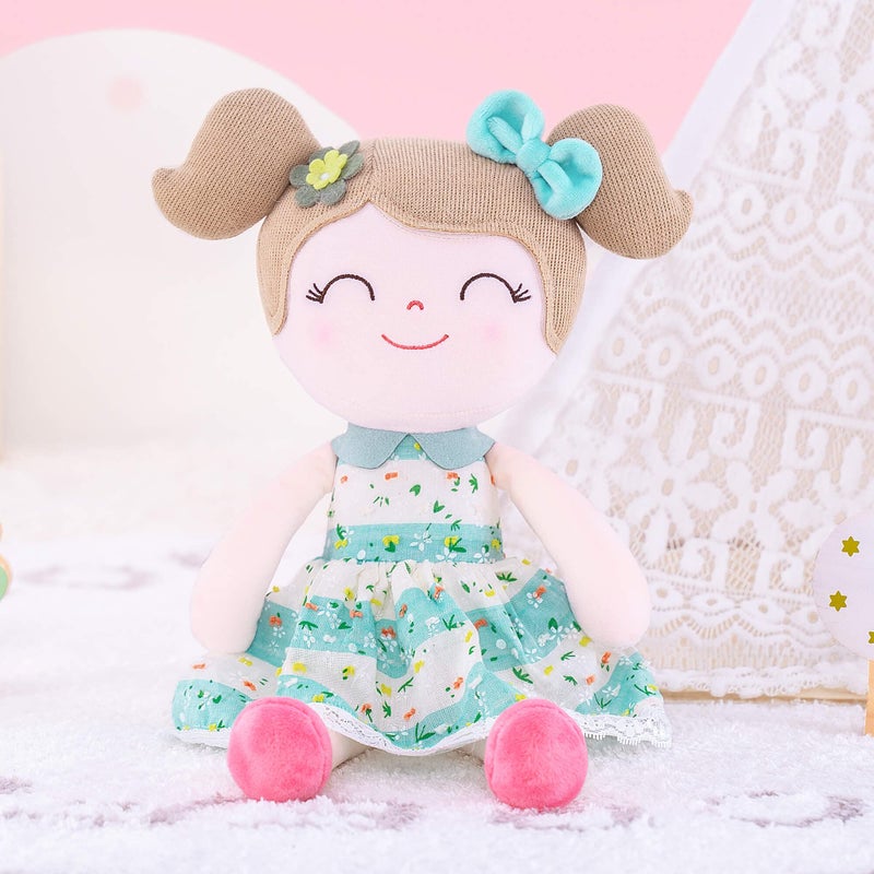 جلوفيليا Gloveleya Baby Girl Gifts Soft First Baby Doll Plush Dolls باللون الأخضر مقاس 40.64 سم مع صندوق هدايا - Image 5